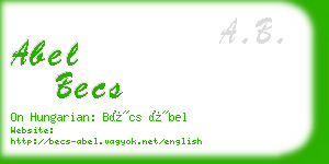 abel becs business card